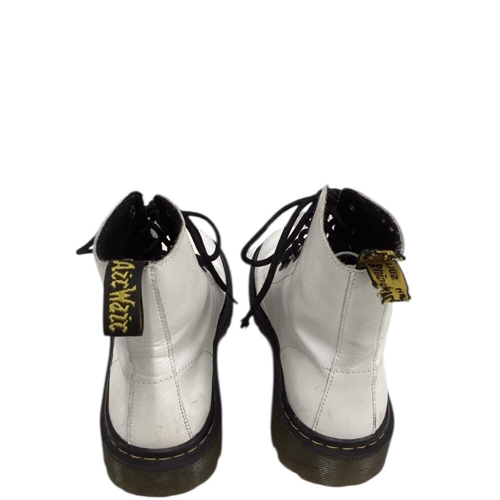 Dr Martens Women's White Black Luana Lace Up Combat Boots Shoes Size 8 - Picture 5 of 8